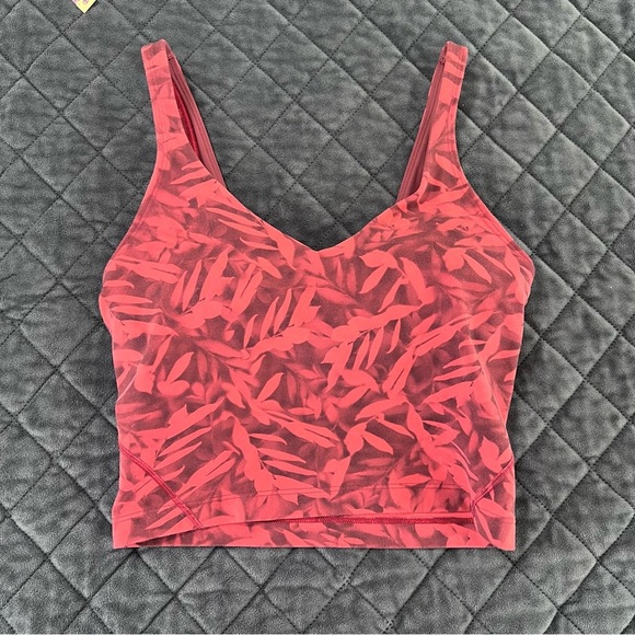 Lululemon Align Tank Top Women 4 Crop Yoga A/B Spread Leaf Fireside Red B13 - Picture 1 of 6